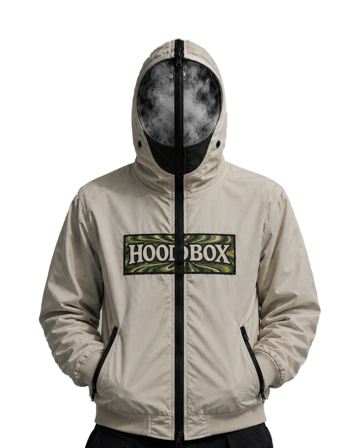 Hoodbox hoodie, hood zipped